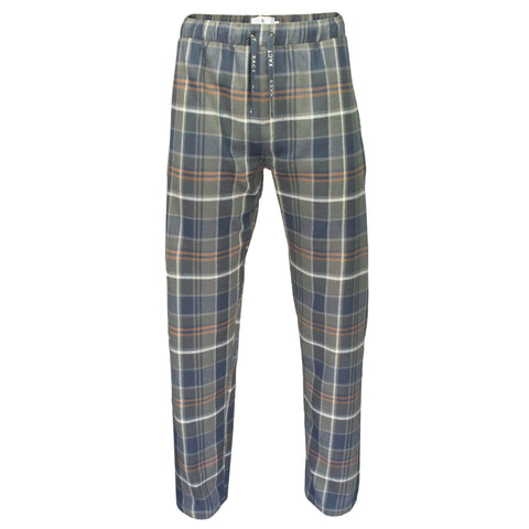 Xact Mens Soft Flannel Check Long Pyjama Bottoms/ Lounge Pants, Side Pockets, Regular Fit-Main Image