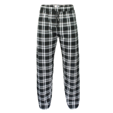 Xact Mens Soft Flannel Check Long Pyjama Bottoms/ Lounge Pants, Side Pockets, Regular Fit-Main Image