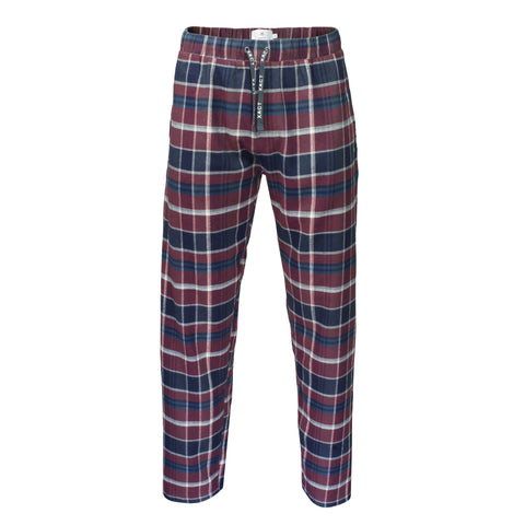 Xact Mens Soft Flannel Check Long Pyjama Bottoms/ Lounge Pants, Side Pockets, Regular Fit-Main Image