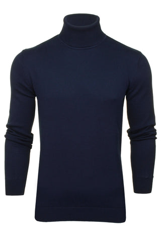 Xact Mens Roll Neck Jumper - 100% Cotton - Long Sleeved-Main Image