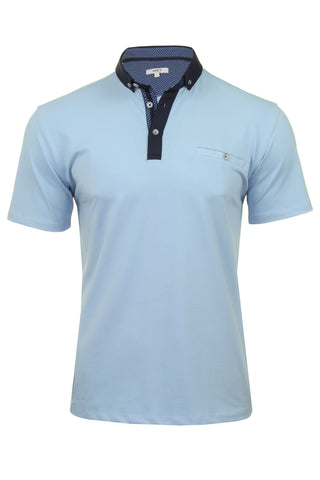 Xact Men's Polo Shirt, Short Sleeves, Contrast Button Down Collar-Main Image