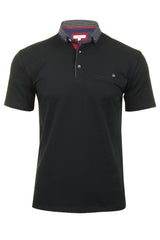Xact Mens Short Sleeved Polo Shirt, Button Down Contrast Collar, Slim Fit-2