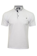 Xact Mens Short Sleeved Polo Shirt with Contrast Collar & Button Down Collar-Main Image