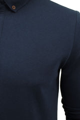 Xact Men's Long-Sleeved Polo T-Shirt, 100% Cotton Pique, Slim Fit-2