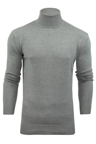 Xact Mens Roll Neck Jumper - 100% Cotton - Long Sleeved-Main Image