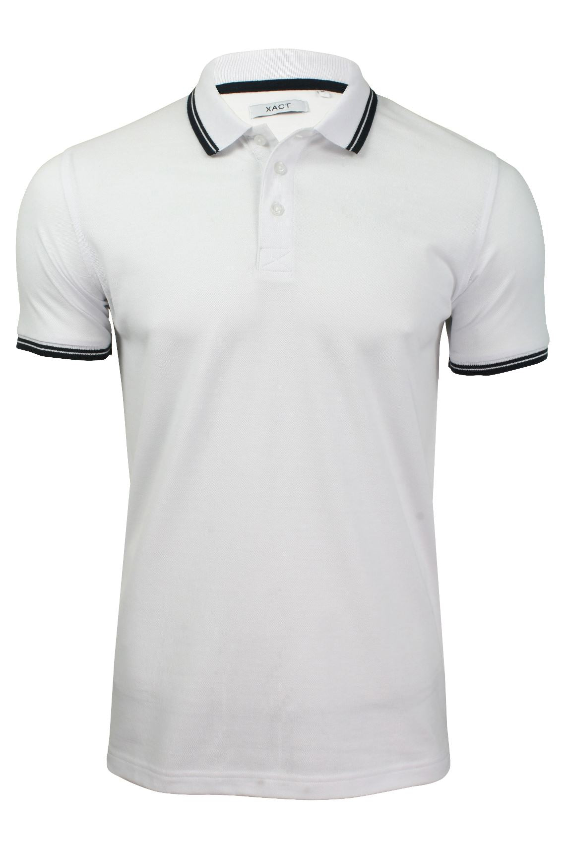 Xact Mens Beach Polo Short Sleeved  With Tipped collar (Optic White, M)-Main Image