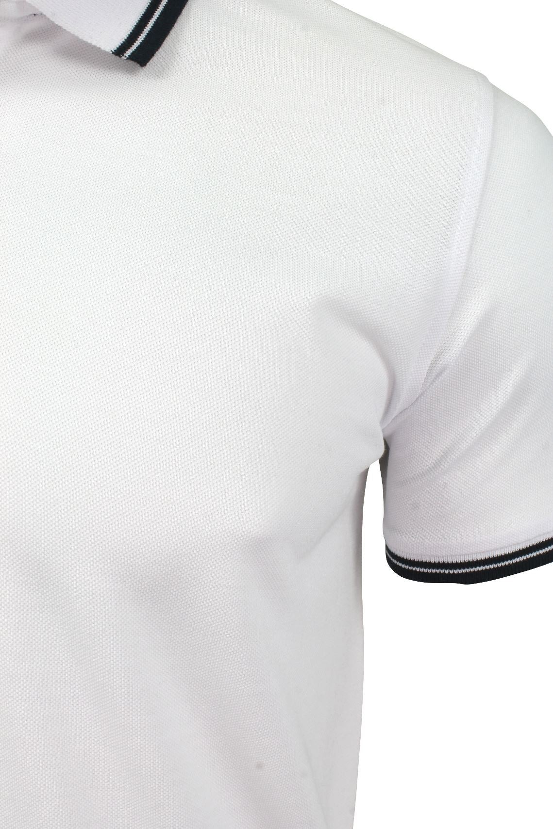 Xact Mens Beach Polo Short Sleeved  With Tipped collar (Optic White, M)-2