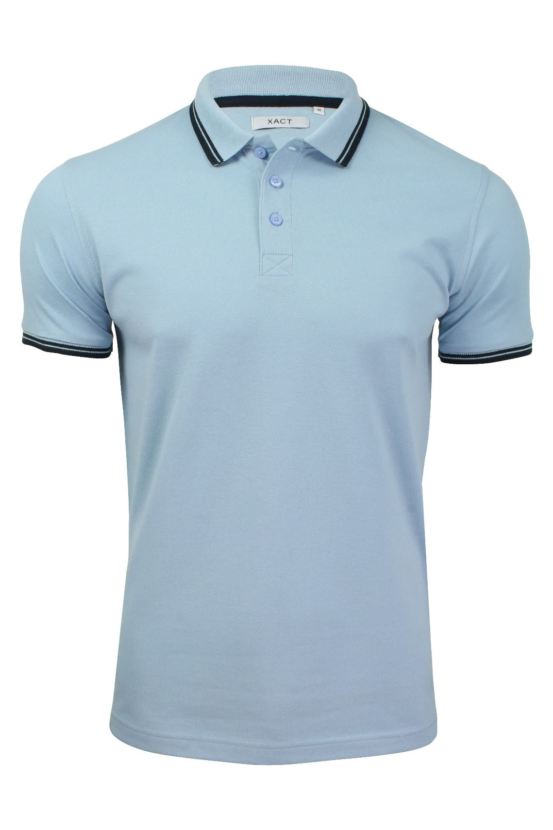 Xact Mens Beach Polo Short Sleeved  With Tipped collar-Main Image