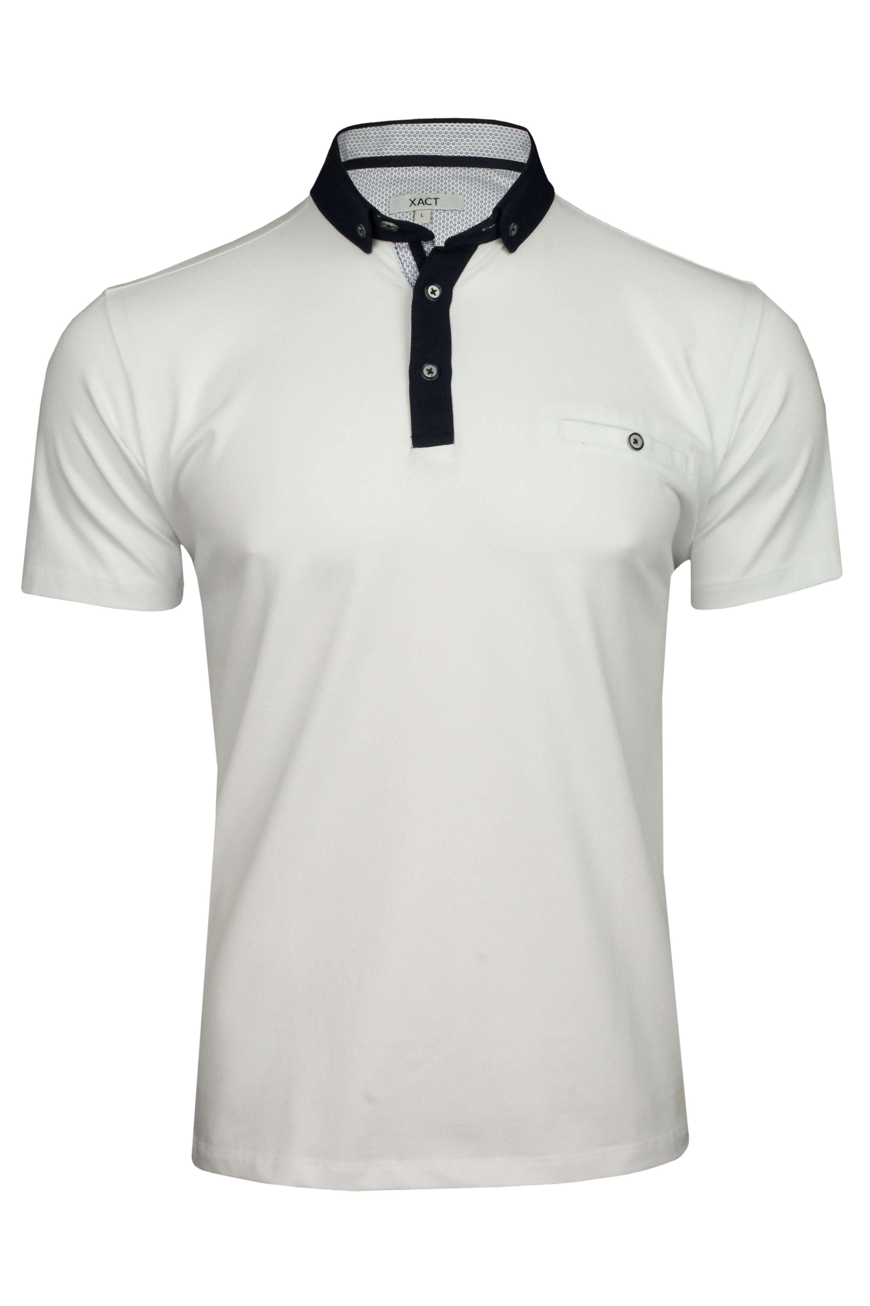 Xact Mens Polo Shirt with Short Sleeves and Button Down Collar-Main Image