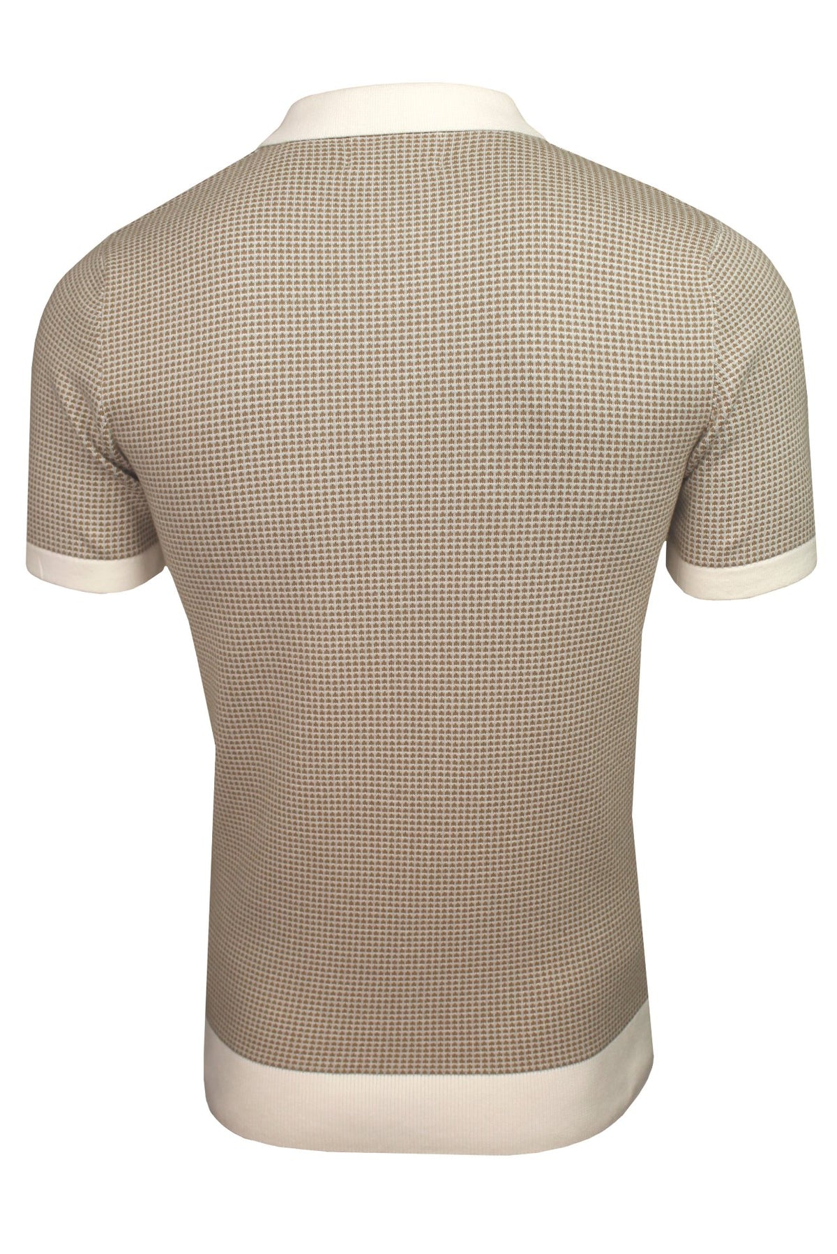 Xact Men's Jacquard Knitted Polo Shirt, 100% Cotton, Short Sleeved, Regular Fit-3