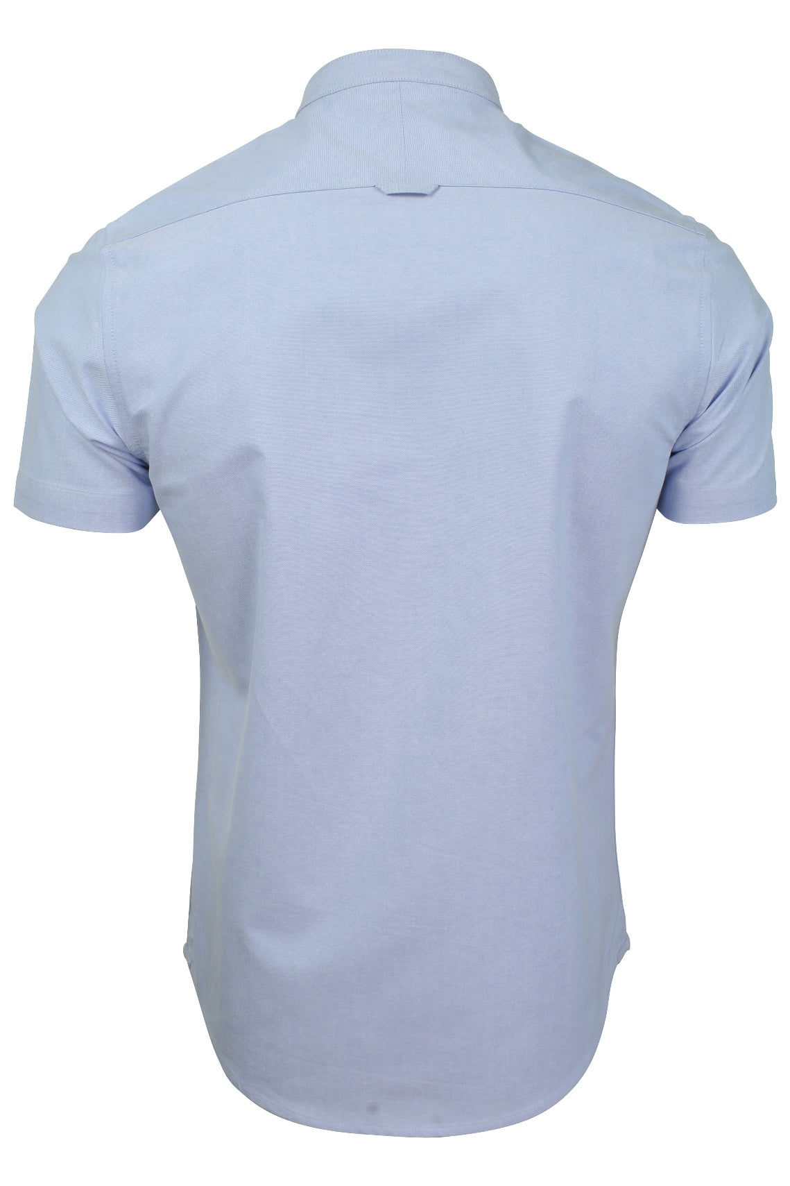 Xact Men's Grandad Collar Oxford Shirt Slim Fit Short Sleeved-3