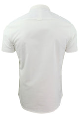 Xact Men's Oxford Grandad Shirt Short Sleeved - Slim Fit-3
