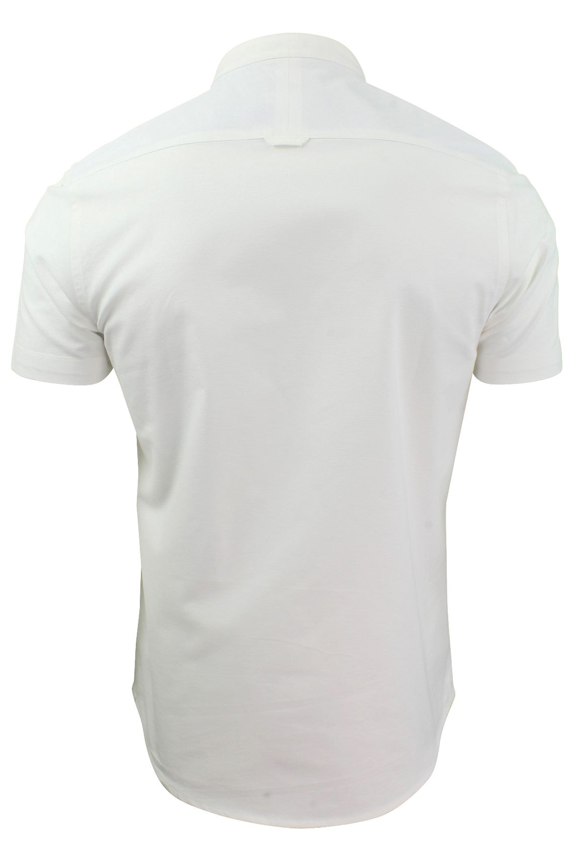 Xact Men's Grandad Collar Oxford Shirt Slim Fit Short Sleeved-3