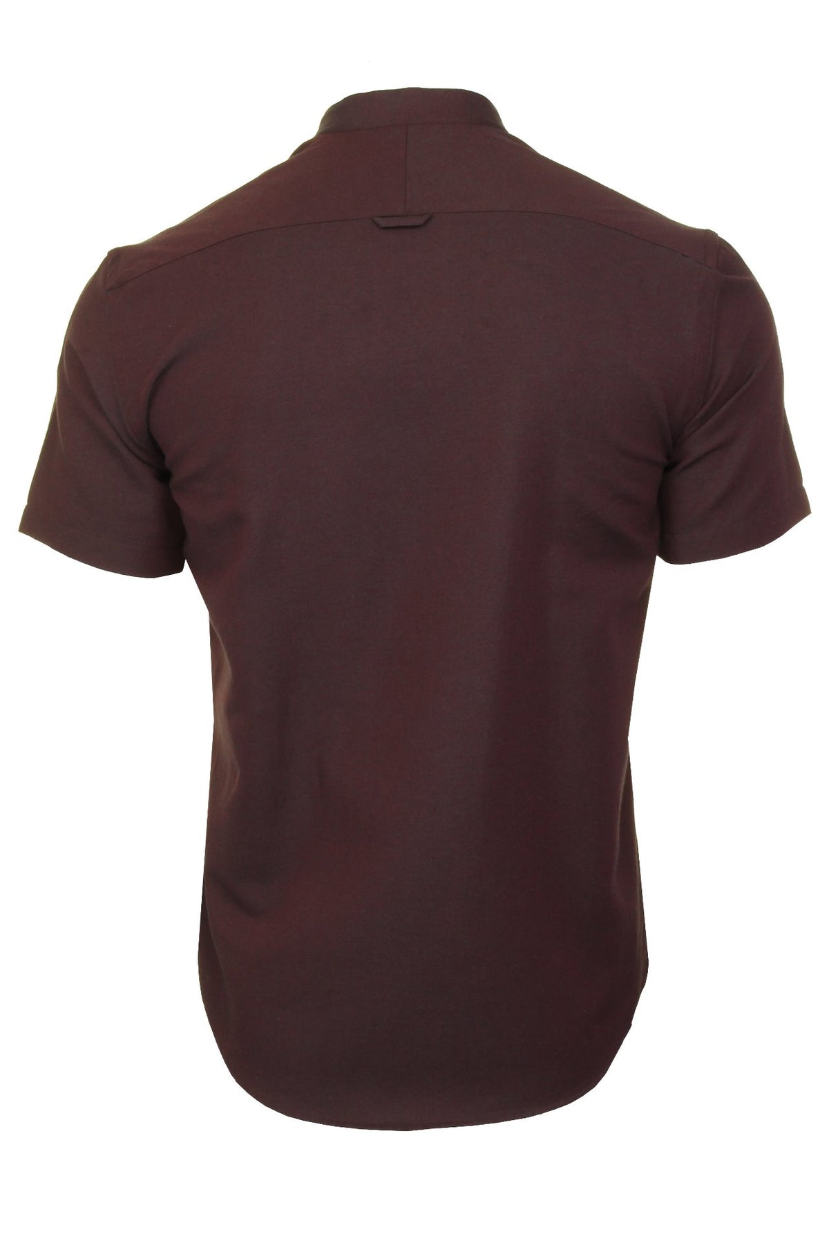 Xact Men's Grandad Collar Oxford Shirt Slim Fit Short Sleeved-3