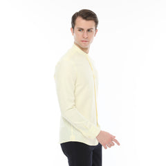 Xact Mens Grandad Collar Nehru Oxford Shirt 'Gustus' Long Sleeved - Slim Fit-3