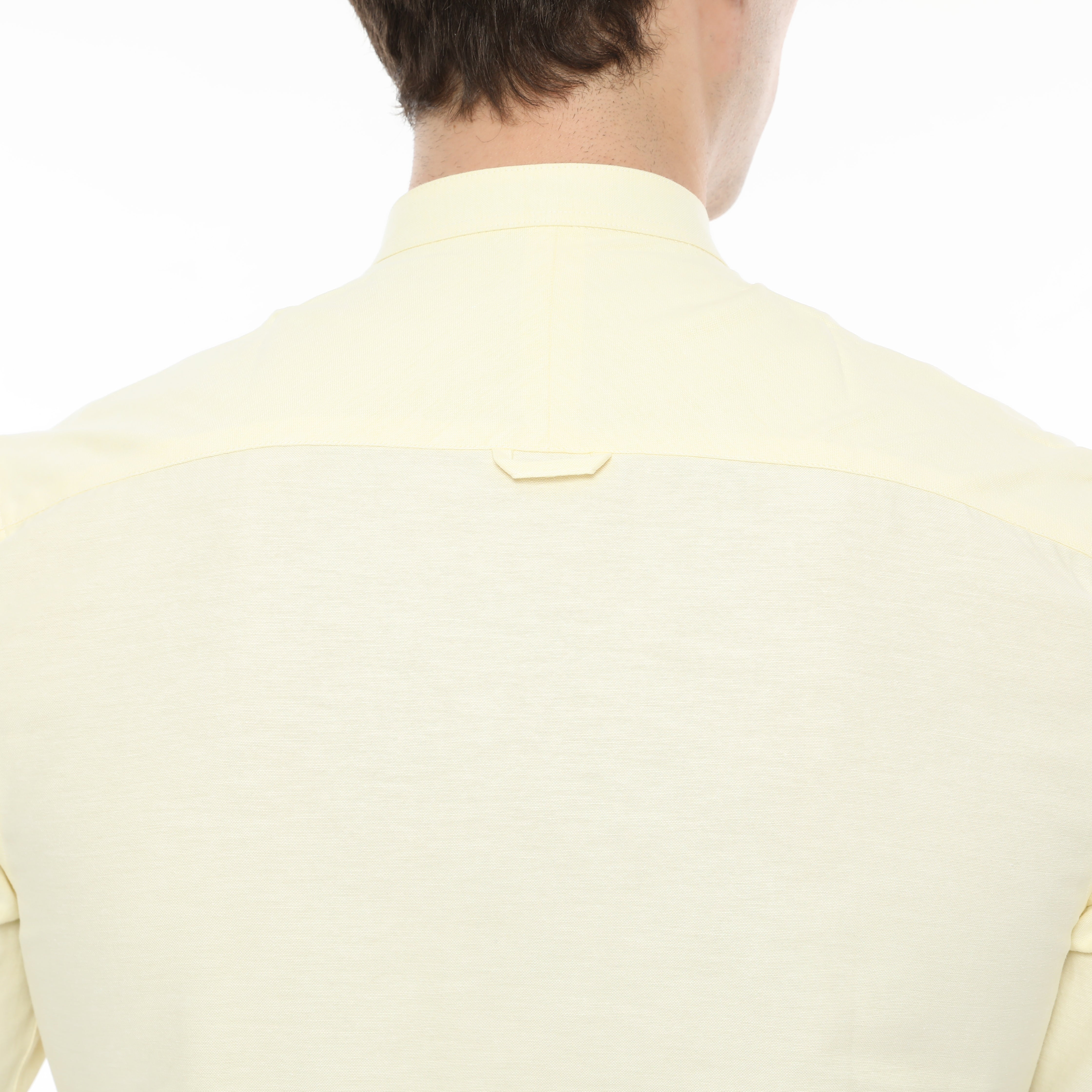 Xact Mens Grandad Collar Nehru Oxford Shirt 'Gustus' Long Sleeved - Slim Fit