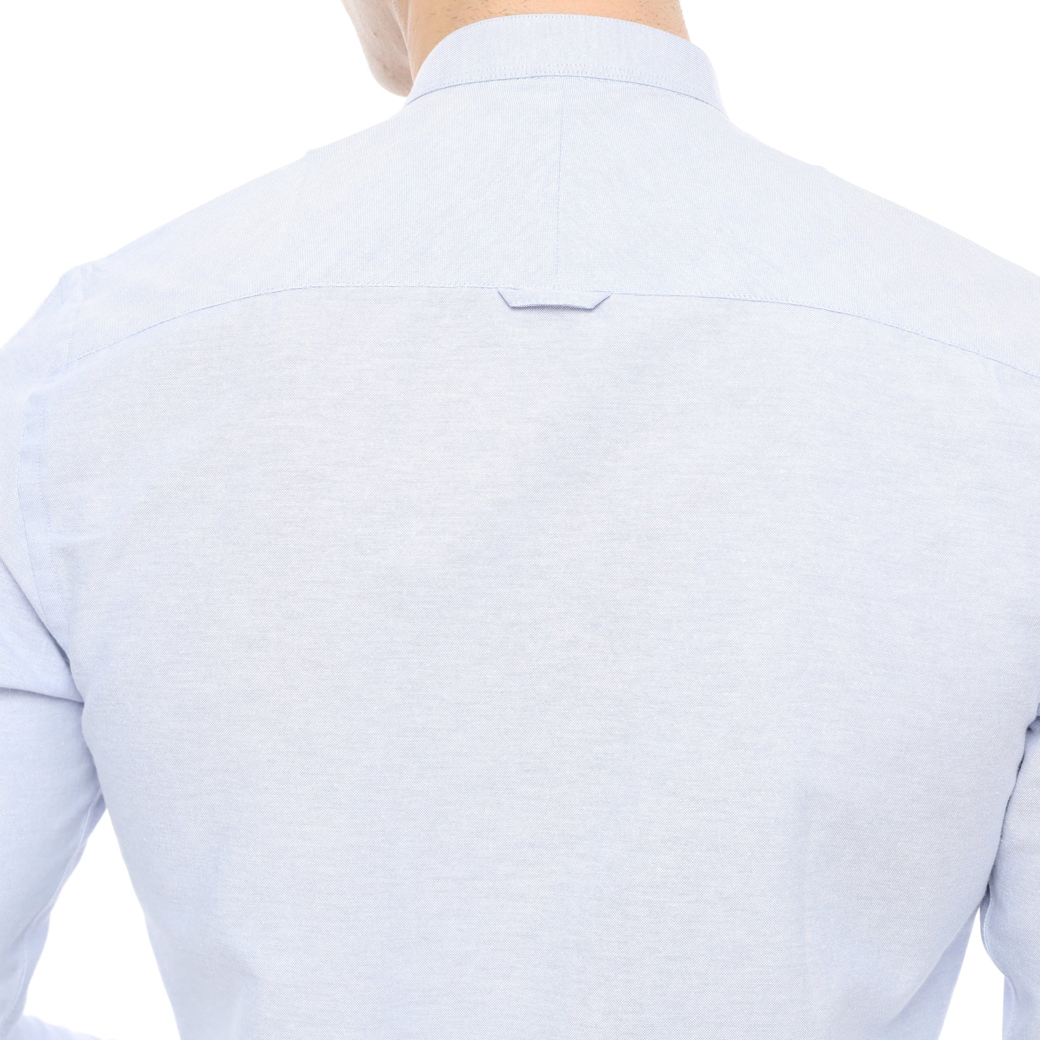 Xact Mens Grandad Collar Nehru Oxford Shirt 'Gustus' Long Sleeved - Slim Fit