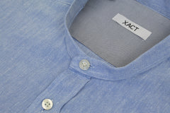 Xact Long Sleeved Linen Grandad Nehru Shirt-4
