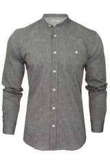 Xact Long Sleeved Linen Grandad Nehru Shirt-Main Image