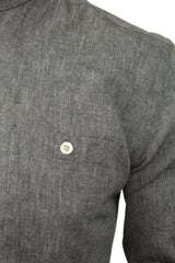 Xact Long Sleeved Linen Grandad Nehru Shirt-2
