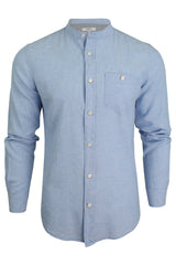 Xact Long Sleeved Linen Grandad Nehru Shirt-Main Image