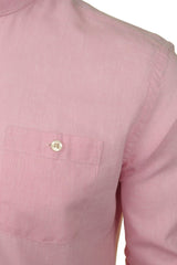 Xact Long Sleeved Linen Grandad Nehru Shirt-2