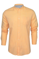 Xact Long Sleeved Linen Grandad Nehru Shirt-Main Image