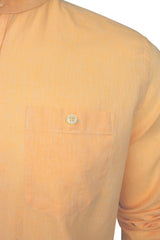 Xact Long Sleeved Linen Grandad Nehru Shirt-2