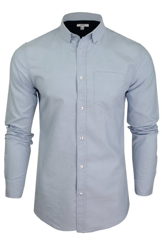 Xact Men's Plain Oxford Shirt, Under-Button Collar, Long Sleeved-Main Image