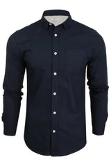 Xact Men's Plain Oxford Shirt, Under-Button Collar, Long Sleeved-Main Image
