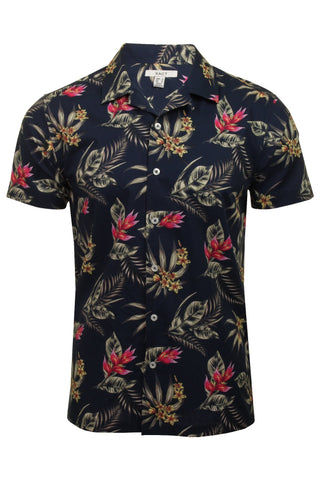 Xact Mens Floral Hawaiian Shirt  Short Sleeved-Main Image