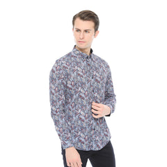 Xact Men's Long Sleeved Paisley Print Shirt, Slim Fit - Mod Retro Partywear, Smart Casual Fashion-2