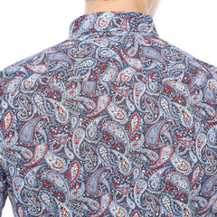 Xact Mens Long Sleeved Paisley Shirt - Slim Fit