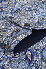 Xact Mens Long Sleeved Paisley Shirt - Slim Fit