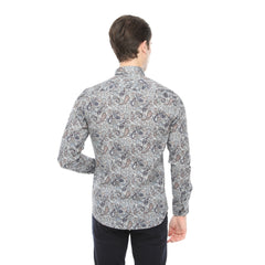 Xact Mens Long Sleeved Paisley Shirt - Slim Fit