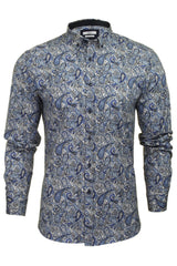 Xact Mens Long Sleeved Paisley Shirt - Slim Fit-2