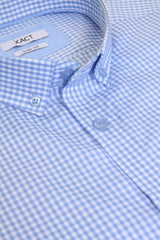 Xact Mens Gingham Check Shirt - Slim Fit - Short Sleeved-4