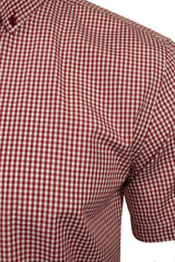 Xact Mens Gingham Check Shirt - Slim Fit - Short Sleeved-2