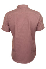 Xact Mens Gingham Check Shirt - Slim Fit - Short Sleeved-3
