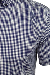 Xact Mens Gingham Check Shirt - Slim Fit - Short Sleeved-2