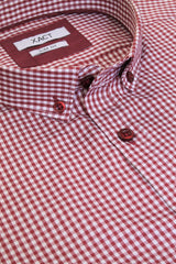 Xact Mens Gingham Check Shirt - Slim Fit - Short Sleeved-4