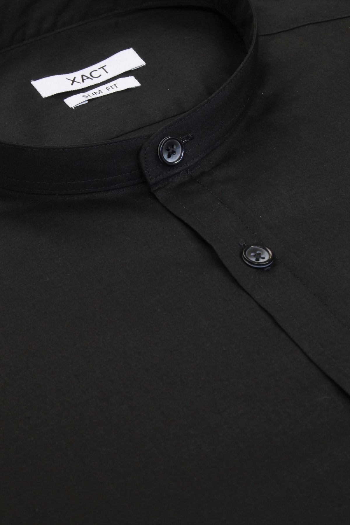 Xact Mens Grandad Nehru Collar Plain Poplin Shirt, Short Sleeved, Slim Fit-4