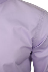 Xact Mens Grandad Collar Poplin Shirt - Long Sleeved Nehru  - Slim Fit-2