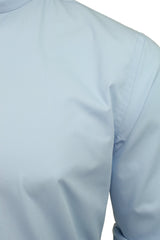 Xact Mens Grandad Nehru Collar Poplin Shirt - Long Sleeved, Slim Fit-2