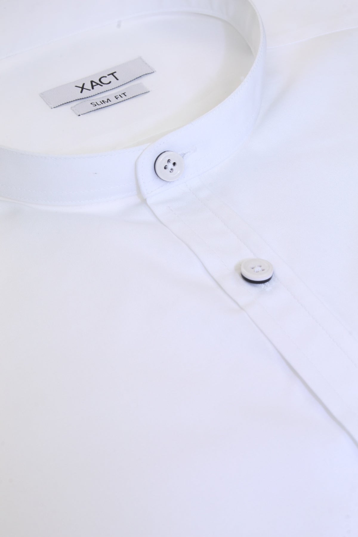 Xact Mens Grandad Nehru Collar Plain Poplin Shirt, Short Sleeved, Slim Fit-4