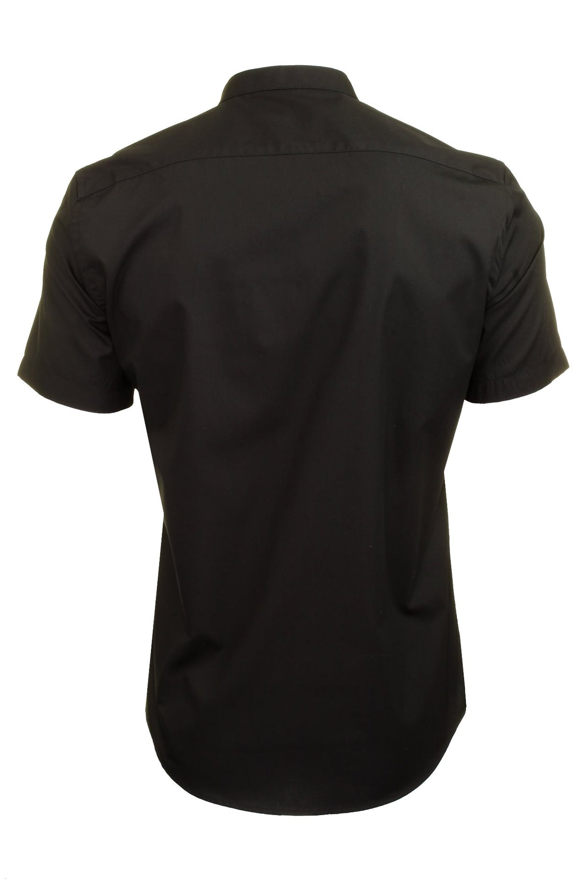 Xact Mens Grandad Nehru Collar Plain Poplin Shirt, Short Sleeved, Slim Fit-3