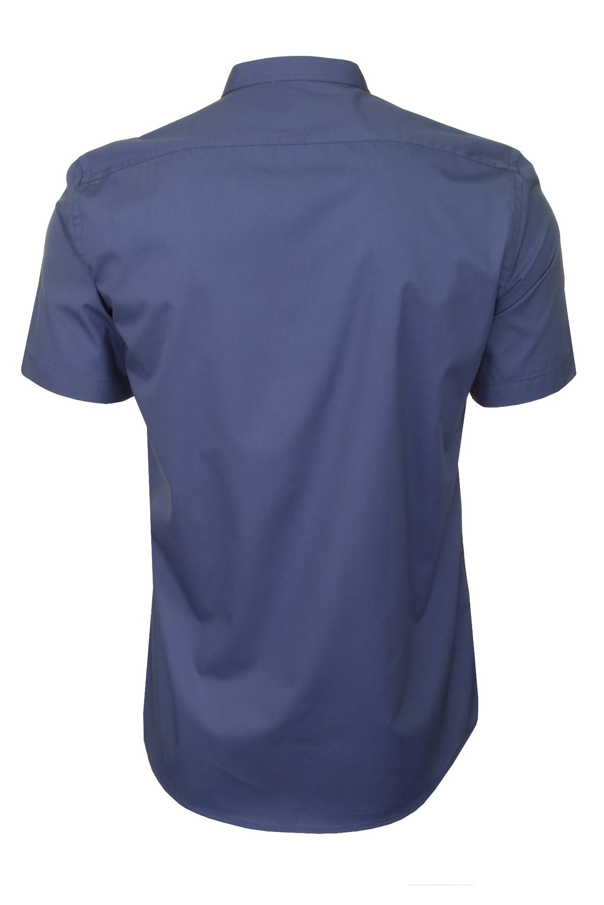 Xact Mens Grandad Nehru Collar Plain Poplin Shirt, Short Sleeved, Slim Fit-3
