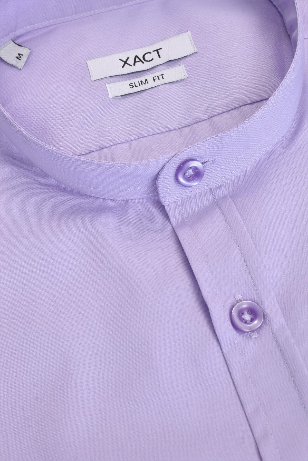 Xact Mens Grandad Nehru Collar Plain Poplin Shirt, Short Sleeved, Slim Fit-4