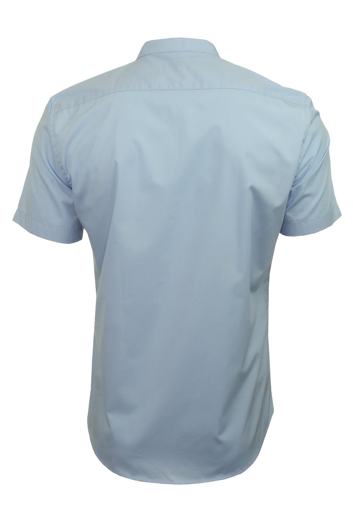 Xact Mens Grandad Nehru Collar Plain Poplin Shirt, Short Sleeved, Slim Fit-3