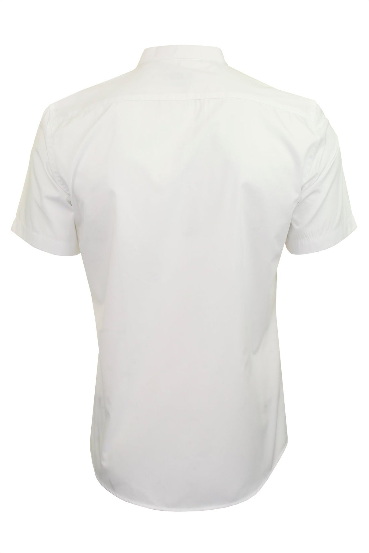 Xact Mens Grandad Nehru Collar Plain Poplin Shirt, Short Sleeved, Slim Fit-3